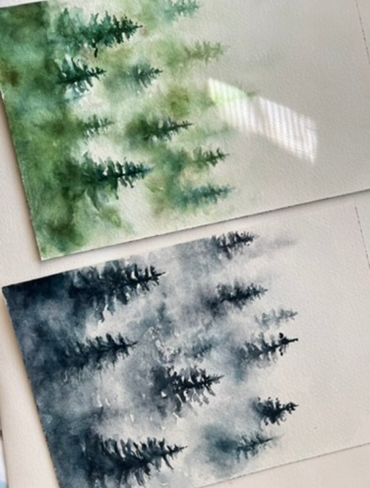 Magic of the Mist: Winter Forests in Watercolor