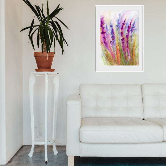 Graceful | 9x12" Original Abstract Lavenders Watercolor on Paper