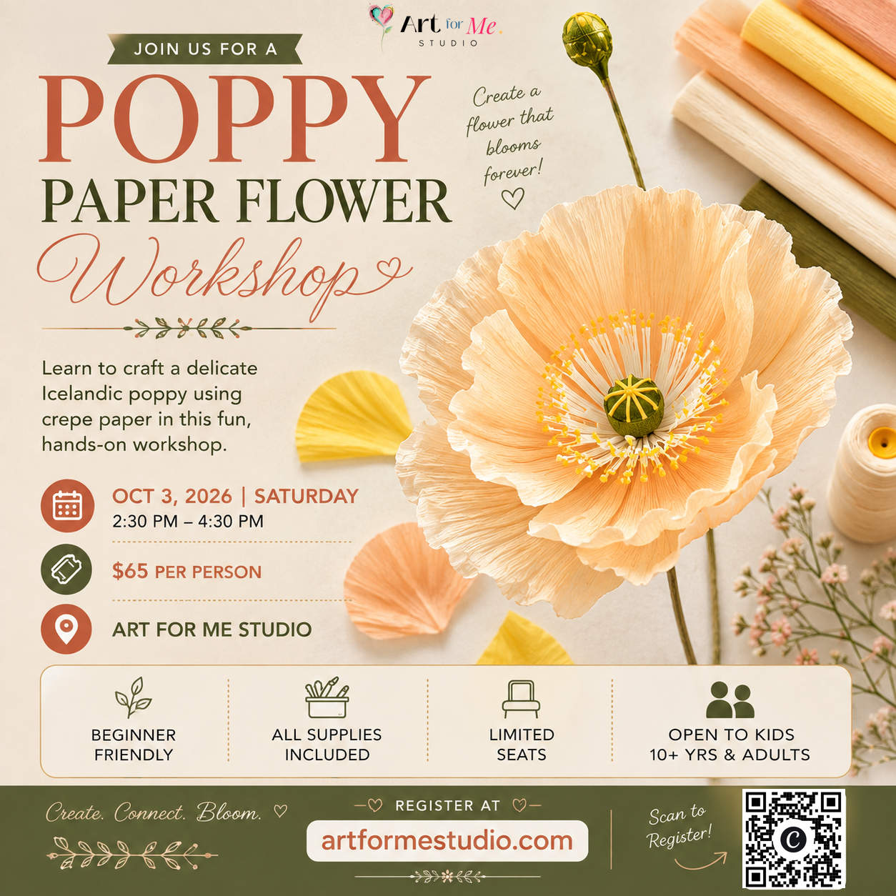 Icelandic Poppy Paper Flower Workshop | Oct 3