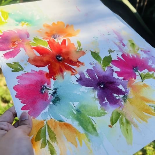Bold Watercolor Florals | 2 week class