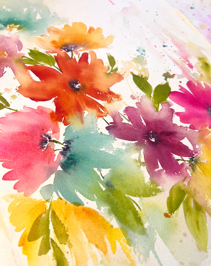 Bold Watercolor Florals | 2 week class