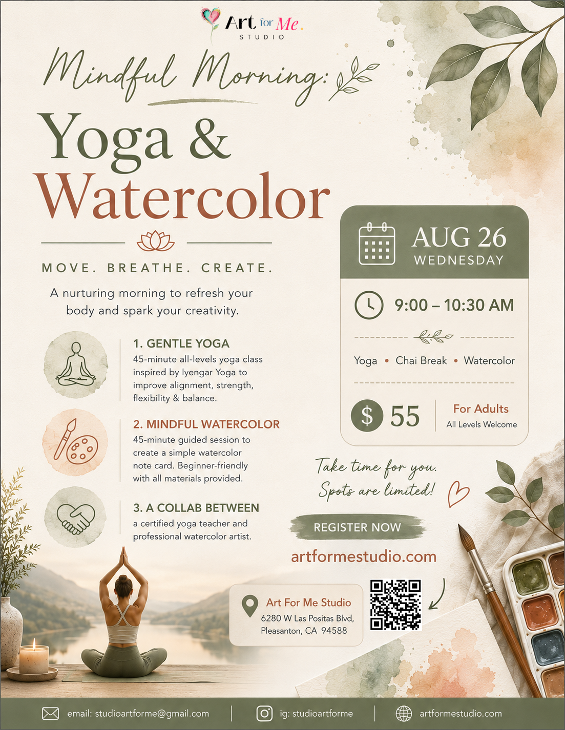 Mindful Morning: Yoga & Watercolor | Aug 26