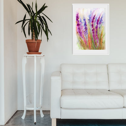 Graceful | 9x12" Original Abstract Lavenders Watercolor on Paper