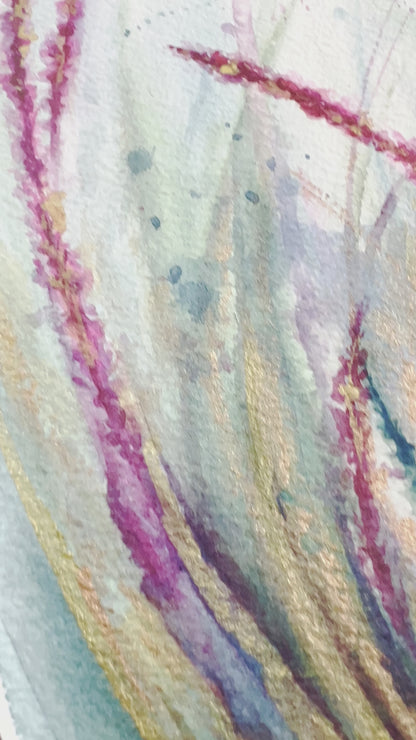 Lush lavenders | 9x12" Original Abstract Lavenders Watercolor on Paper