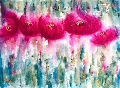 Bliss | 18x24” Original Floral Abstract Watercolor on Paper